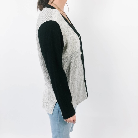 Vintage Black & Gray Blouse with Tassels - Picture 4 of 8